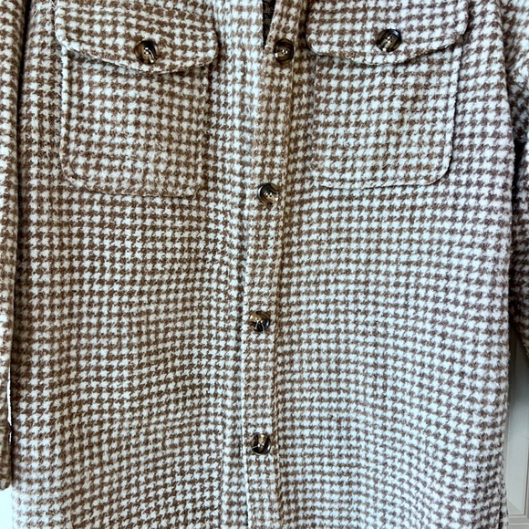 Forever 21 Brown and Cream Houndstooth Coat - Picture 2 of 6